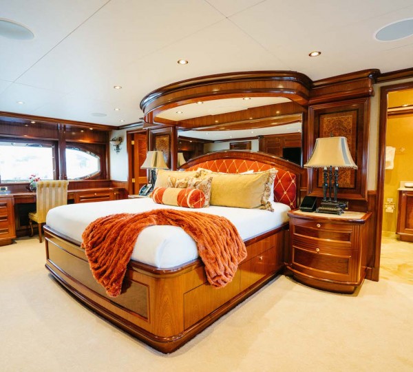 captains quarters on a mega yacht